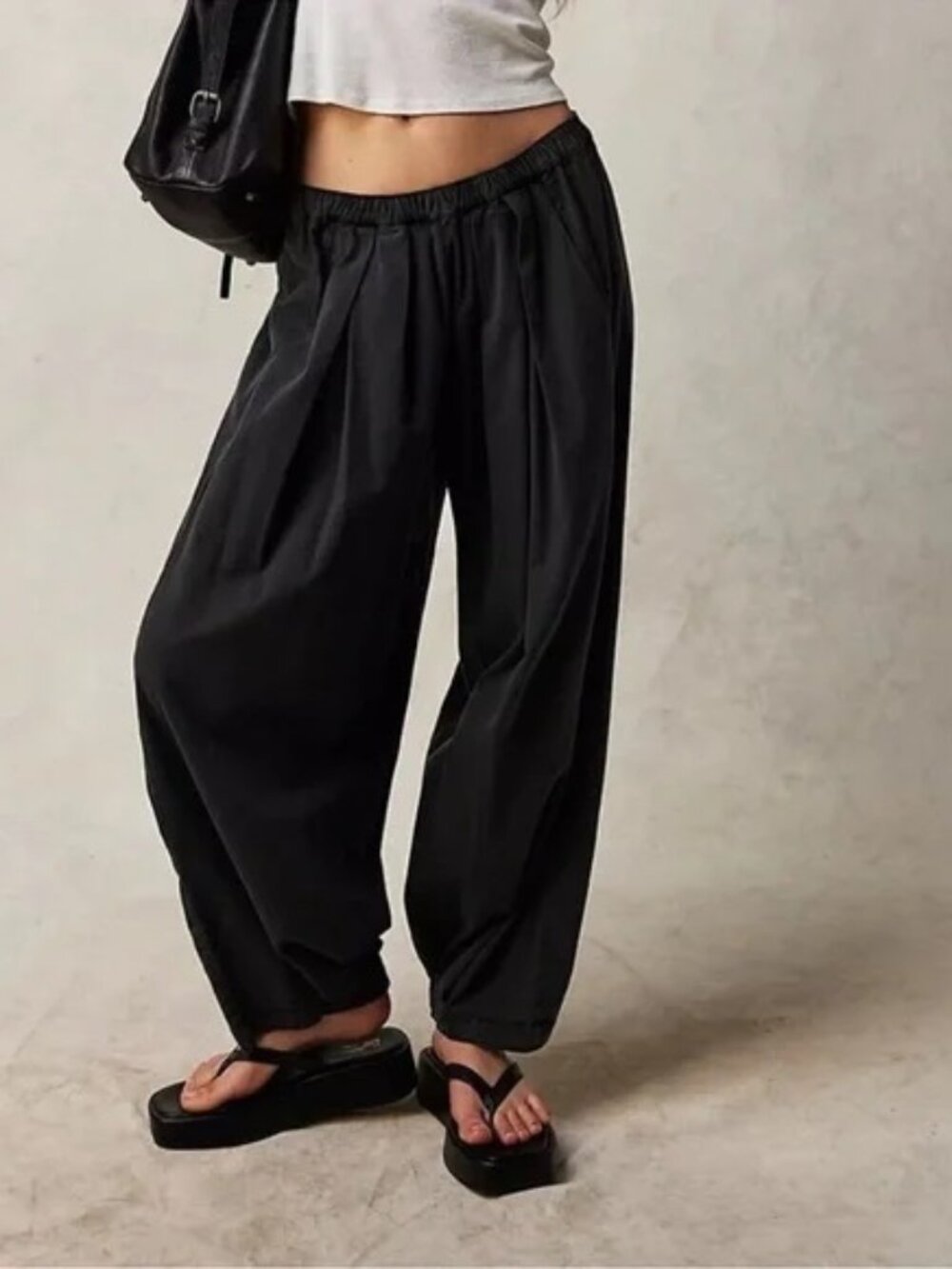 NWOT Free People To The Sky Parachute Pants Washed Black size- MEDIUM